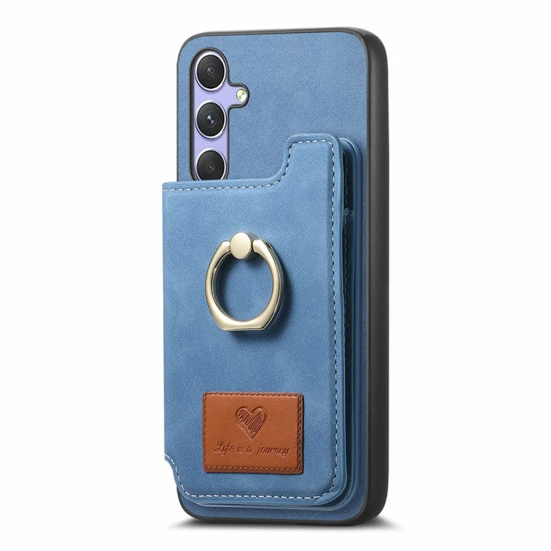 For Samsung Galaxy A26 5G Case Detachable Card Holder Kickstand Leather + TPU + PC Phone Cover - Blue