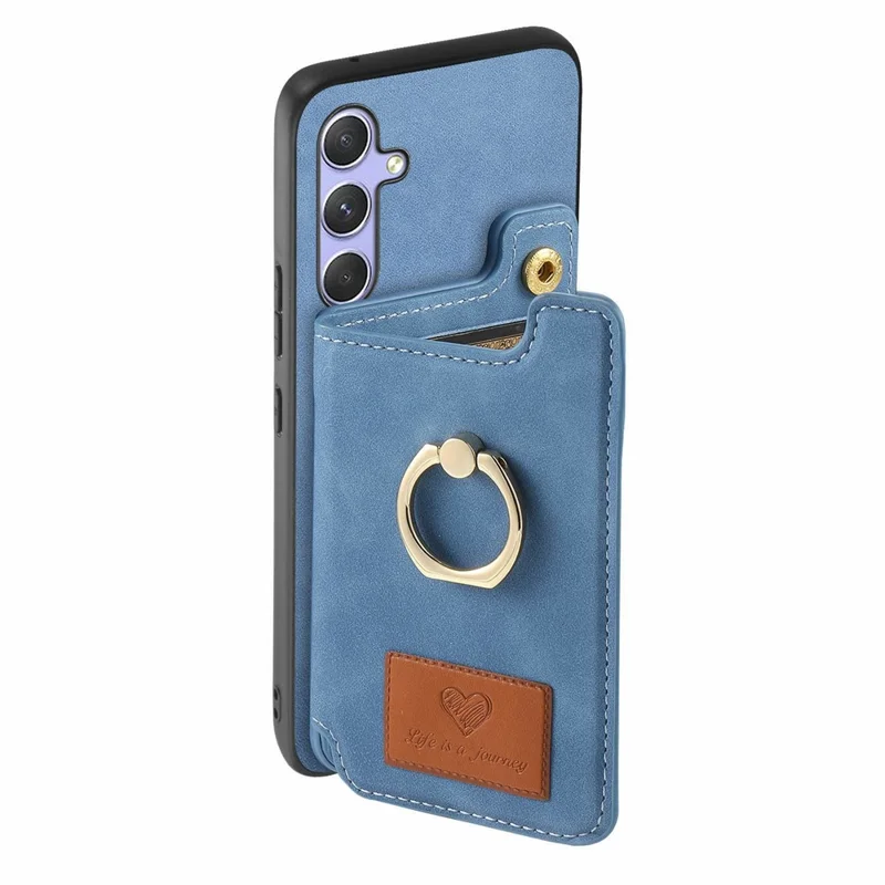 For Samsung Galaxy A26 5G Case Detachable Card Holder Kickstand Leather + TPU + PC Phone Cover - Blue