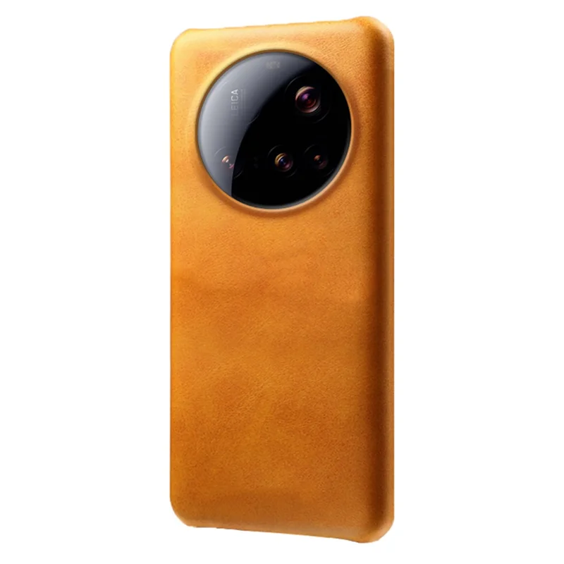 For Xiaomi 15 Ultra Case Calf Texture PU Leather Hard PC Protective Phone Cover - Orange