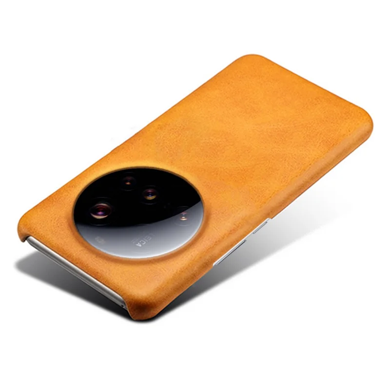 For Xiaomi 15 Ultra Case Calf Texture PU Leather Hard PC Protective Phone Cover - Orange