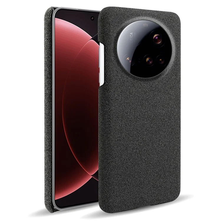 For Xiaomi 15 Ultra Phone Case Cloth Texture Anti-Scratch Protective PC Back Cover - Black