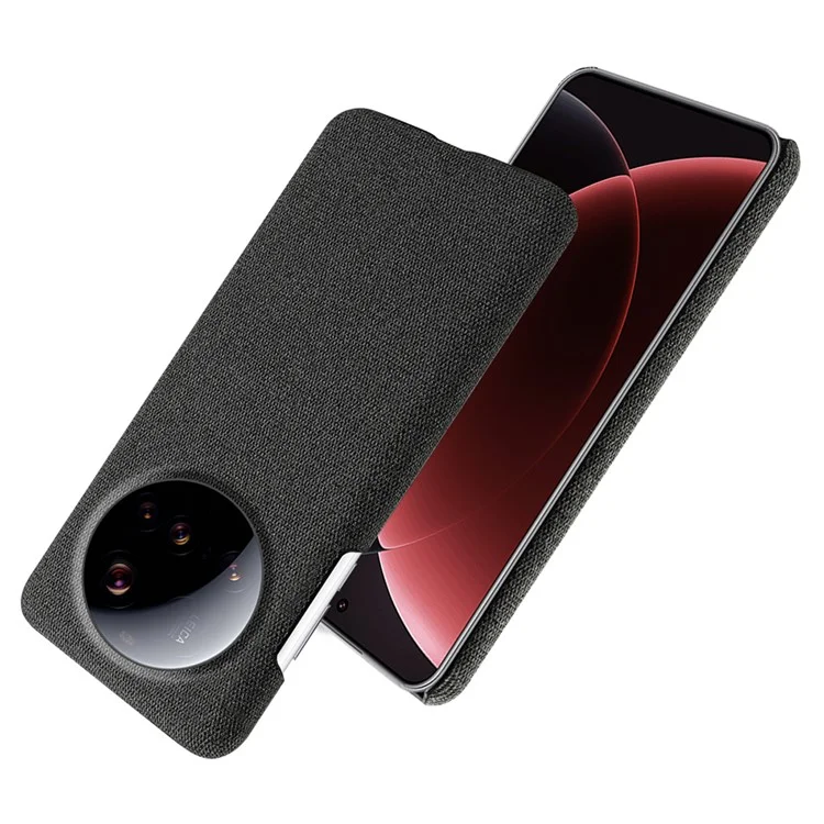 For Xiaomi 15 Ultra Phone Case Cloth Texture Anti-Scratch Protective PC Back Cover - Black