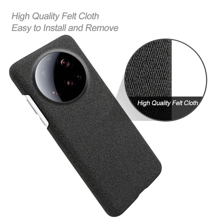 For Xiaomi 15 Ultra Phone Case Cloth Texture Anti-Scratch Protective PC Back Cover - Black