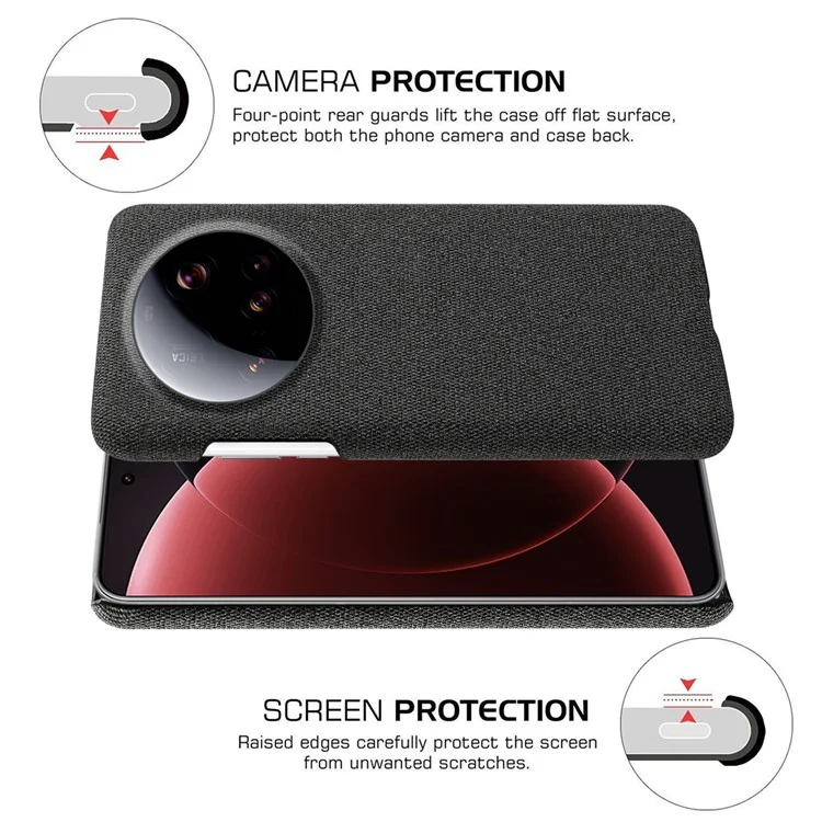 For Xiaomi 15 Ultra Phone Case Cloth Texture Anti-Scratch Protective PC Back Cover - Black