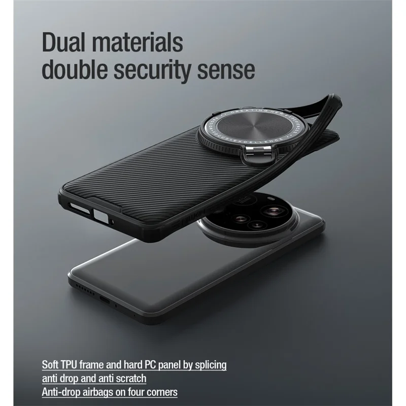 NILLKIN Camshield Prop Series for Xiaomi 15 Ultra Case Slide Camera Protection PC + TPU Phone Cover - Black
