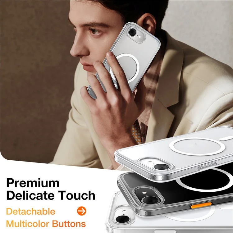 TORRAS Für iPhone 16e Hülle Magnetisch Matter PC + TPU Handyhülle - Transparent