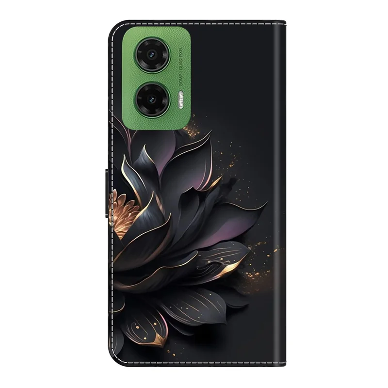 For Motorola Moto G35 5G Case Magnetic Clasp 3D Pattern Leather Wallet Phone Cover - Purple Lotus