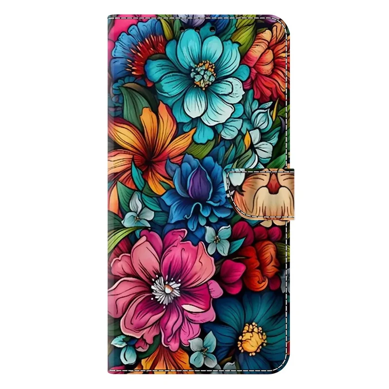 For Xiaomi Redmi Note 14 5G Case with Card Slot Pattern Printed TPU+PU Leather Flip Phone Cover - Staphyllum