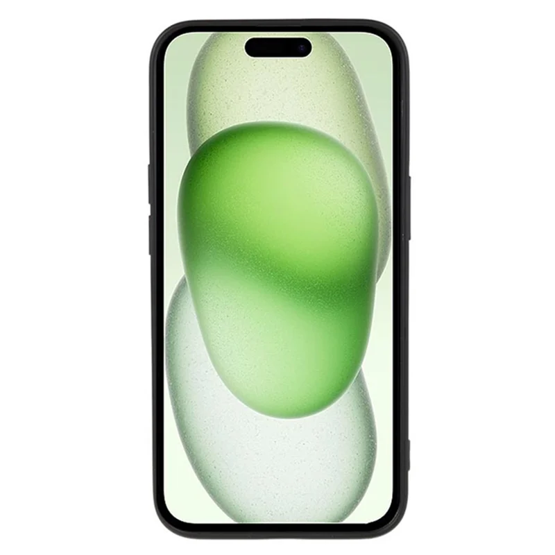 WANLONFENG RB3 Series For iPhone 15 Case with 2Pcs Screen Film, Precise Lens Hole Soft TPU Phone Back Cover - Black