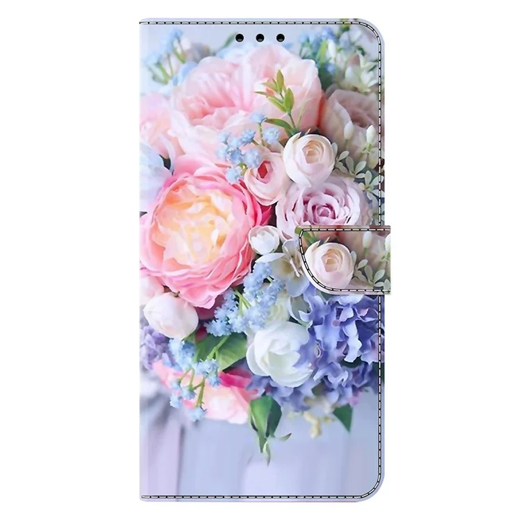 Capa para Xiaomi 15 Pro com Fecho Magnético, Padrão 3D, Carteira de Couro para Celular - Flor Colorida