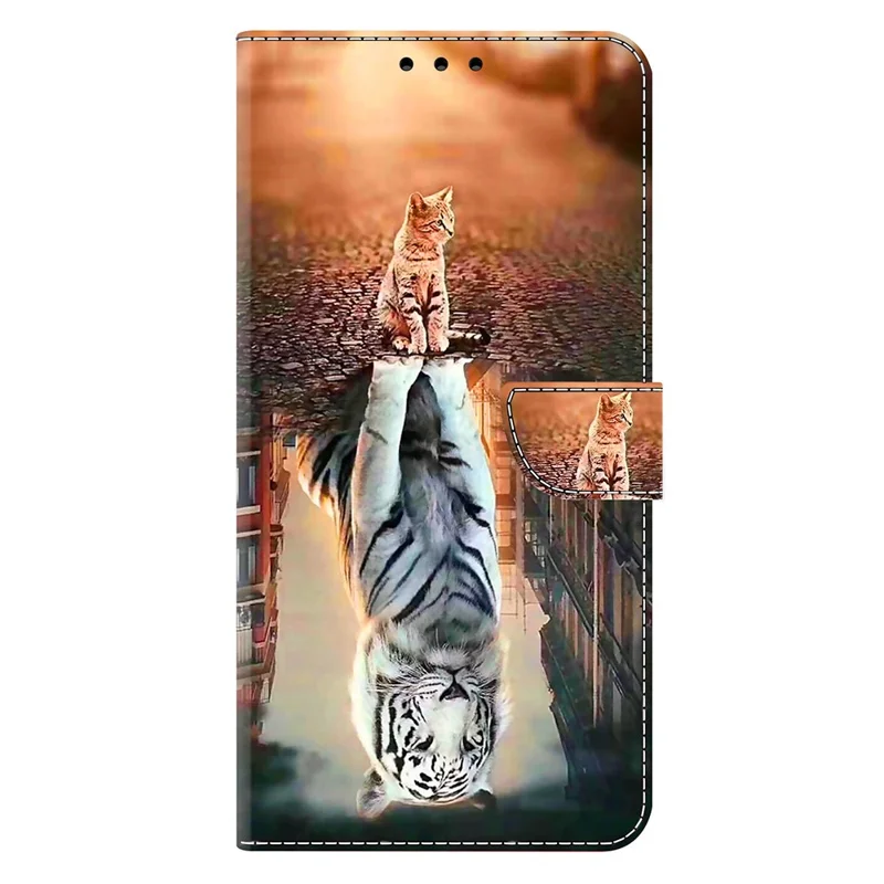 For Xiaomi 15 Pro Case Magnetic Clasp 3D Pattern Leather Wallet Phone Cover - Cat and Tiger