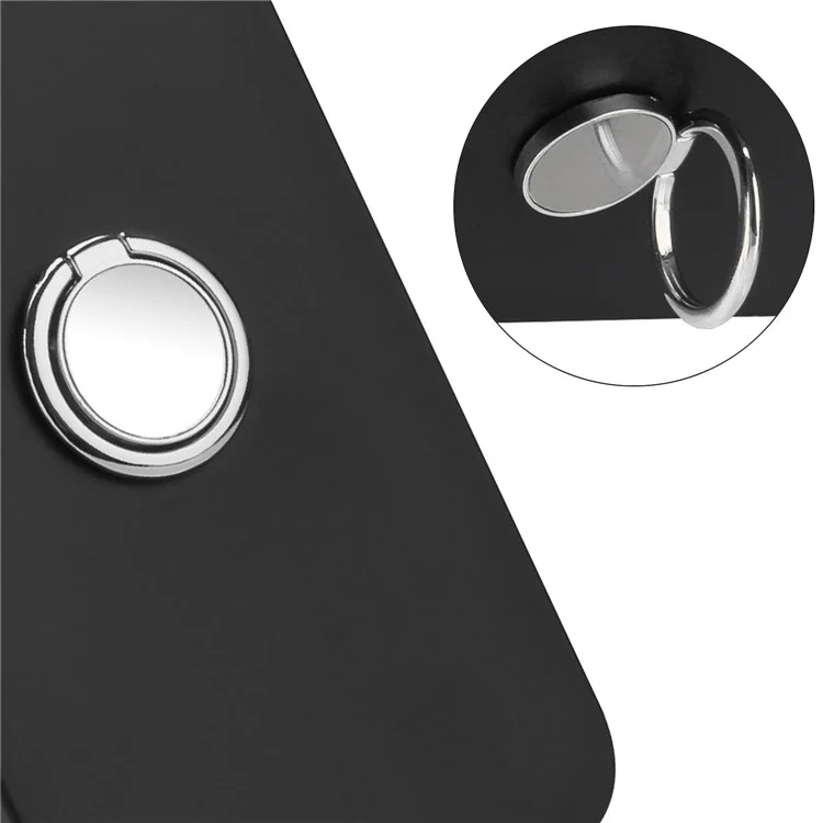 Capa para Samsung Galaxy A06 5G com Anel e Suporte, TPU Macio Fosco - Prata