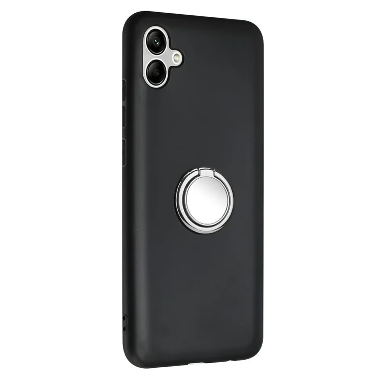 Capa para Samsung Galaxy A06 5G com Anel e Suporte, TPU Macio Fosco - Prata