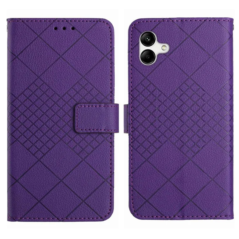 Cover a portafoglio per Samsung Galaxy A06 5G in pelle PU con stampa, flip folio - Viola scuro