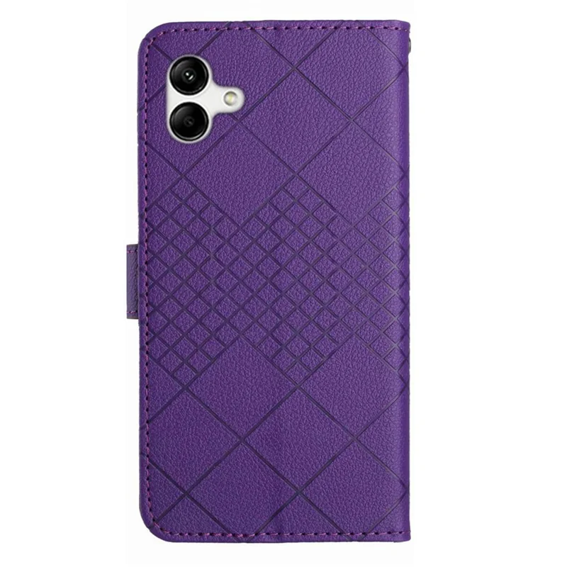 Cover a portafoglio per Samsung Galaxy A06 5G in pelle PU con stampa, flip folio - Viola scuro
