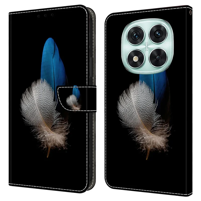 For Xiaomi Redmi Note 14 Pro 5G Case 3D Pattern PU Leather Wallet Phone Cover with Stand - Two Feathers