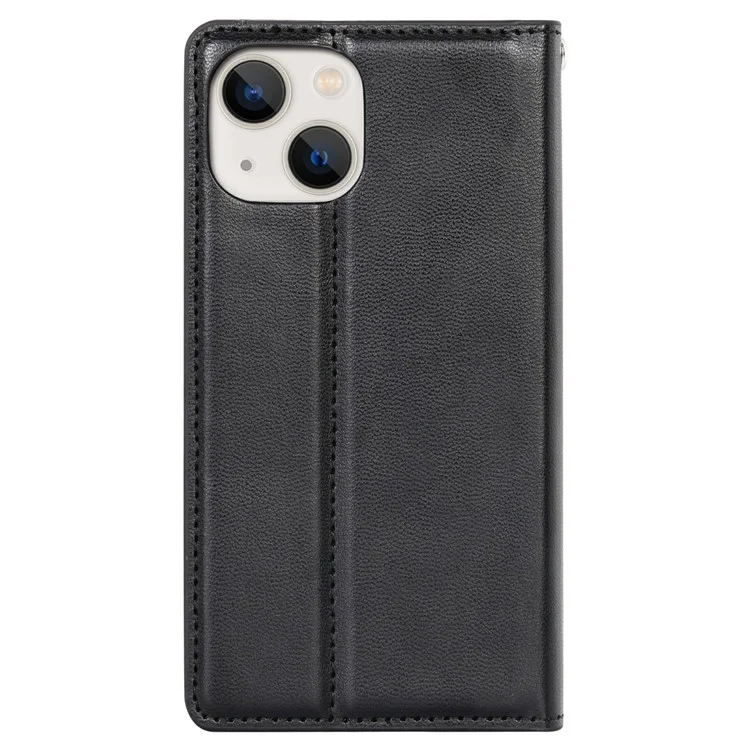 Hanman Minor Series Wallet Téléphone Pour Iphone 14, Cuir PU + TPU Poldable Stand Magnetic Auto-absorbed Cover - le Noir