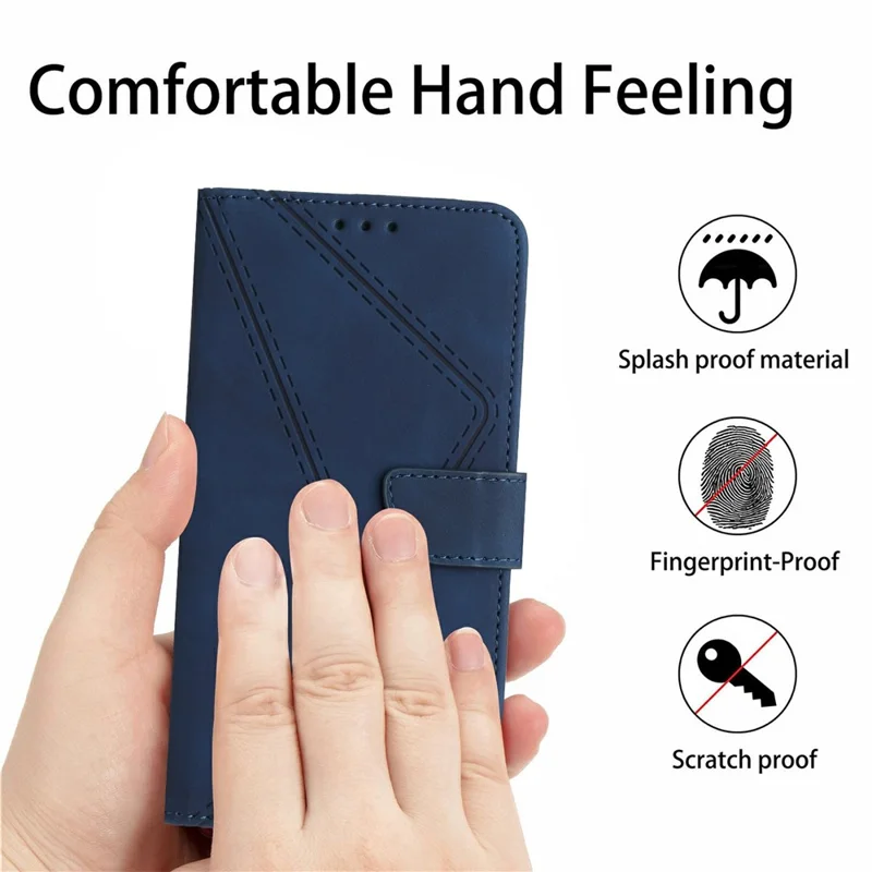 Étui pour téléphone pour TECNO Spark Go 1 / Go 2025 / Pop 9 4G Peau Lignes de touche imprimées Étui à rabat en cuir PU - Bleu