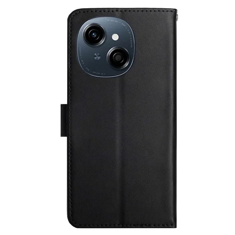 Étui en cuir de vache véritable pour TECNO Spark Go 1 / Spark Go 2025 / Pop 9 4G - Texture Nappa - Noir