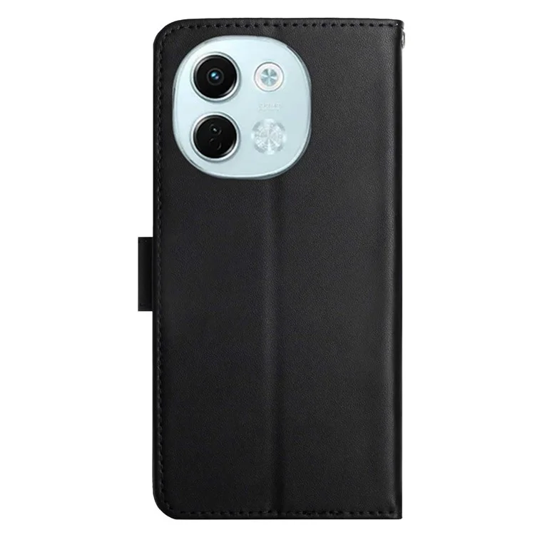 For TECNO Spark 30 5G / Pova 6 Neo 5G Case Genuine Cow Leather Phone Cover Nappa Texture - Black