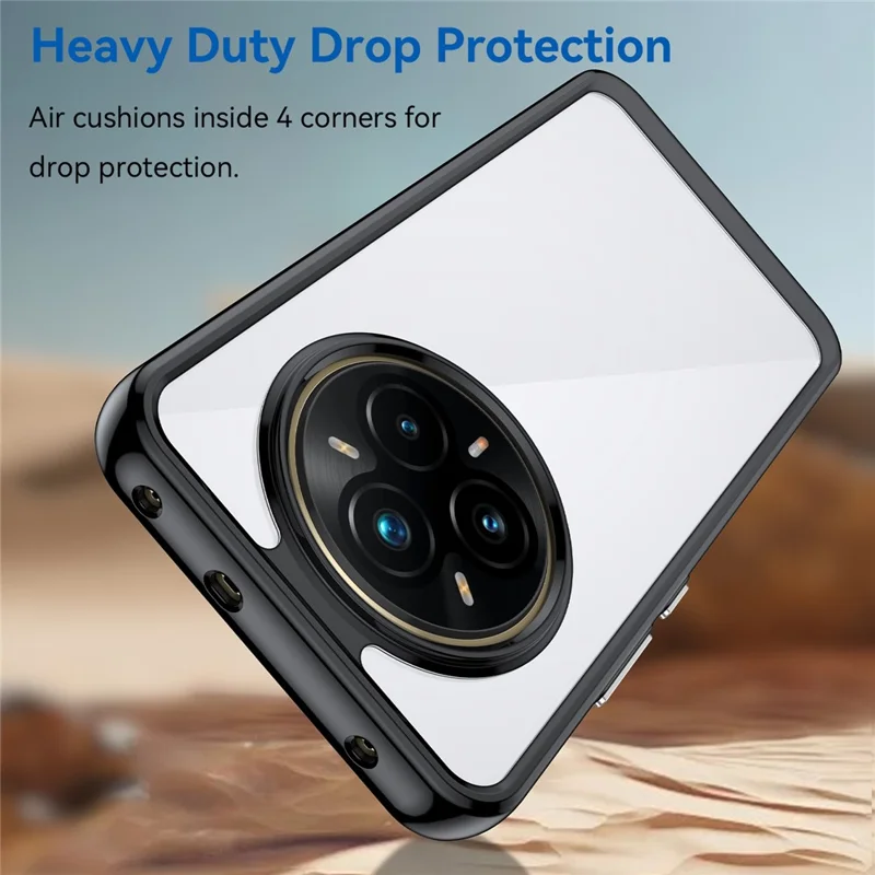 Voor Realme P3 Pro 5G / 14 Pro+ 5G Hoesje TPU + Acryl Beschermend Transparant Telefoonhoesje - Zwart