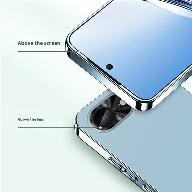 For iPhone 16e Case Acrylic + TPU + Metal Anti-Scratch Phone Cover with Electroplating Frame - White