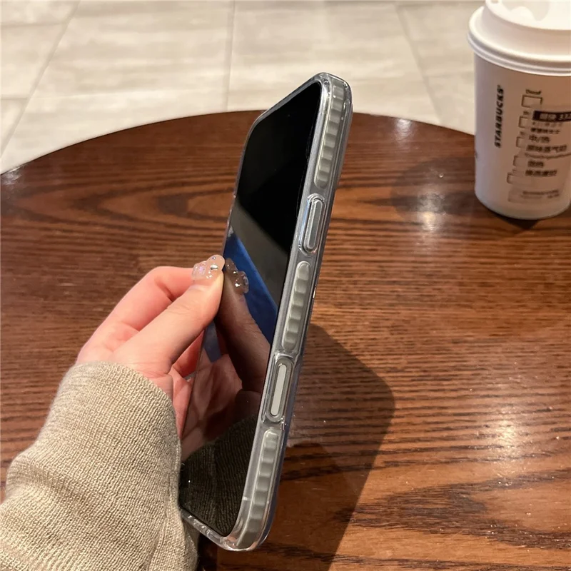 For iPhone 16 Pro Max Magnetic Case Corrugated Design PC + TPU Shockproof Phone Back Cover - Silver