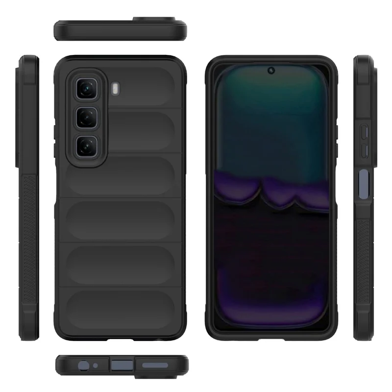 For Infinix Hot 50 4G Case Anti-Drop Soft TPU Rugged Phone Back Cover - Black