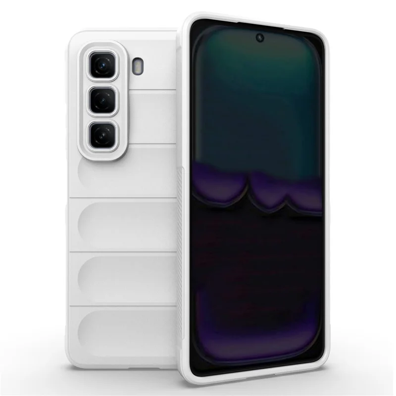 For Infinix Hot 50 4G Case Anti-Drop Soft TPU Rugged Phone Back Cover - White