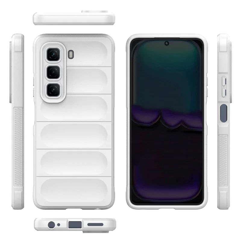 For Infinix Hot 50 4G Case Anti-Drop Soft TPU Rugged Phone Back Cover - White