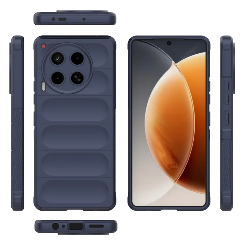 For TECNO Camon 30 4G Case Anti-Drop Soft TPU Rugged Phone Back Cover - Dark Blue