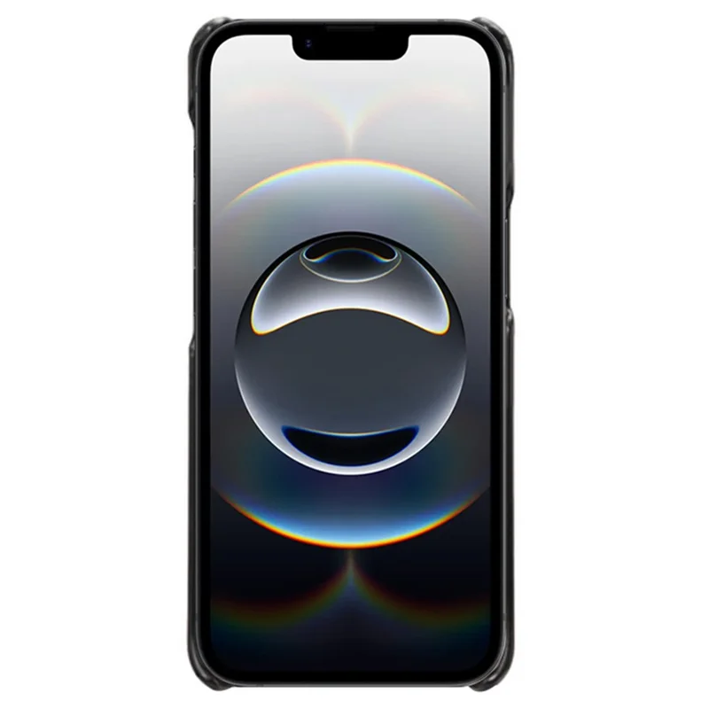 For iPhone 16e Case Calf Texture PU Leather Hard PC Protective Phone Cover - Black