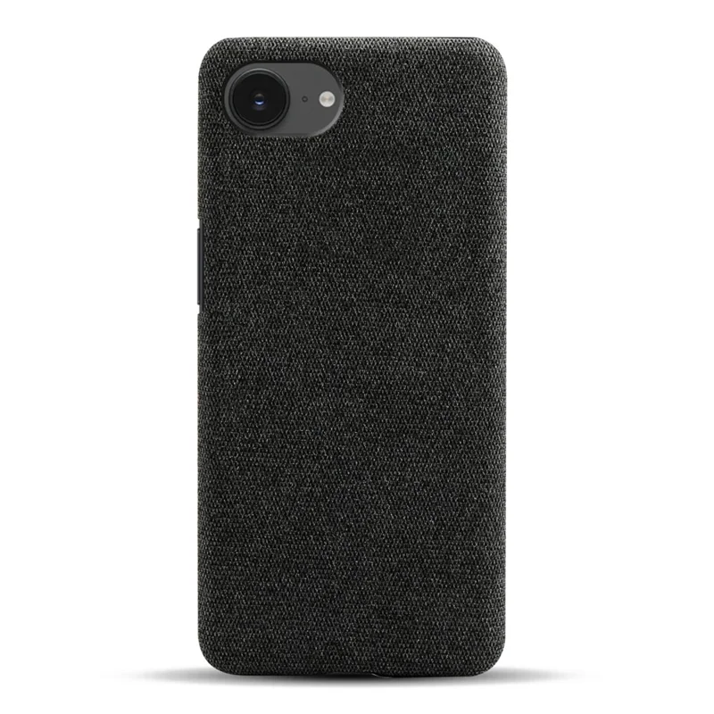 Telefoonhoesje voor iPhone 16e met Stofstructuur, Krasbestendig, Beschermend PC-achterkant - Zwart