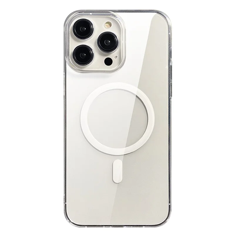 Für iPhone 15 Pro Max Magnetische Hülle TPU + PC Transparente Handyrückseite Schutzhülle 2mm Dicke