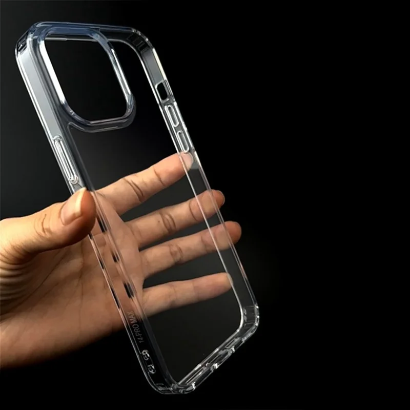 For iPhone 15 Pro Max Case TPU + PC Clear Phone Back Cover 2mm Thickness