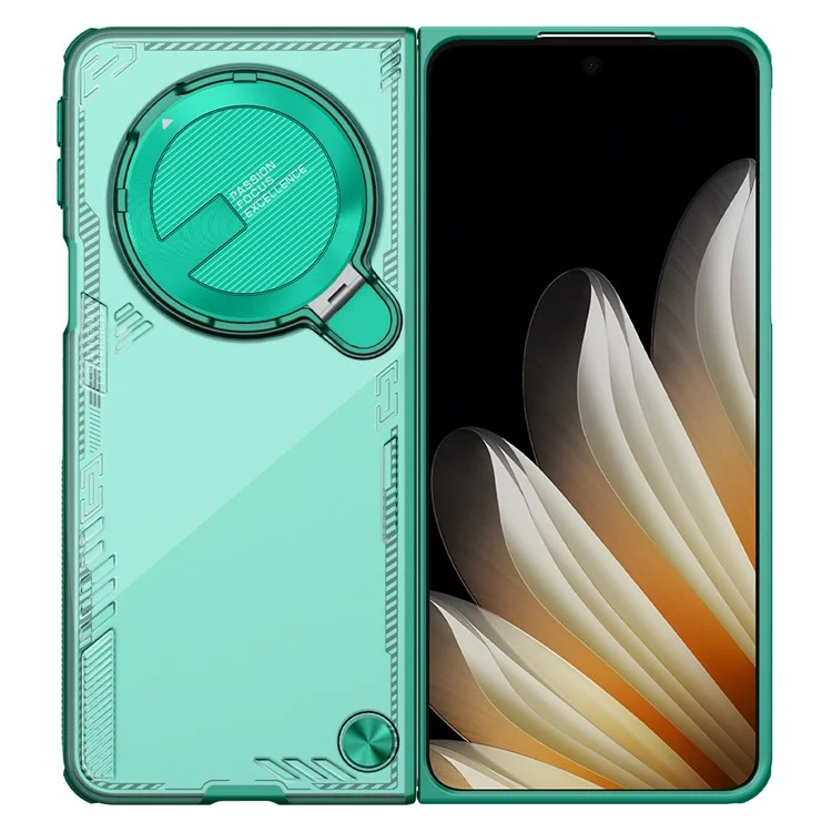 NILLKIN Iceblade FOLD для Oppo Find N5 5G Чехол с крышкой для объектива и подставкой, из поликарбоната + TPU - Зеленый