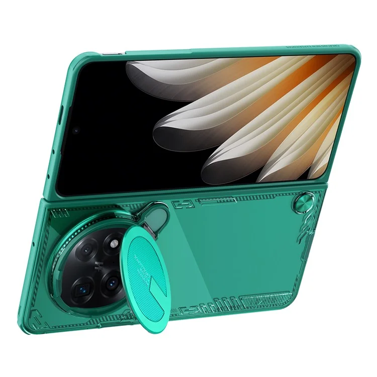 NILLKIN Iceblade FOLD для Oppo Find N5 5G Чехол с крышкой для объектива и подставкой, из поликарбоната + TPU - Зеленый