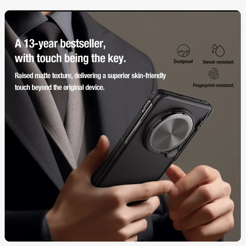 NILLKIN Super Frosted Shield Prop For Oppo Find N5 5G Case Camera Lens Lid Kickstand Phone Cover - Blue