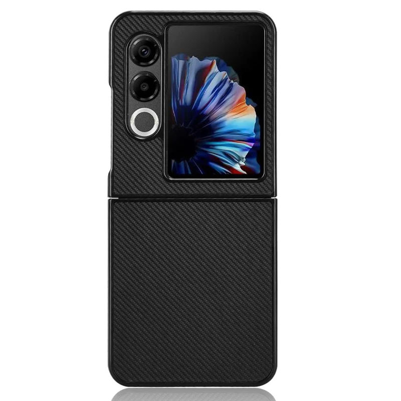 For ZTE nubia Flip2 5G Case Carbon Fiber Texture Shockproof PU + PC Phone Cover - Black