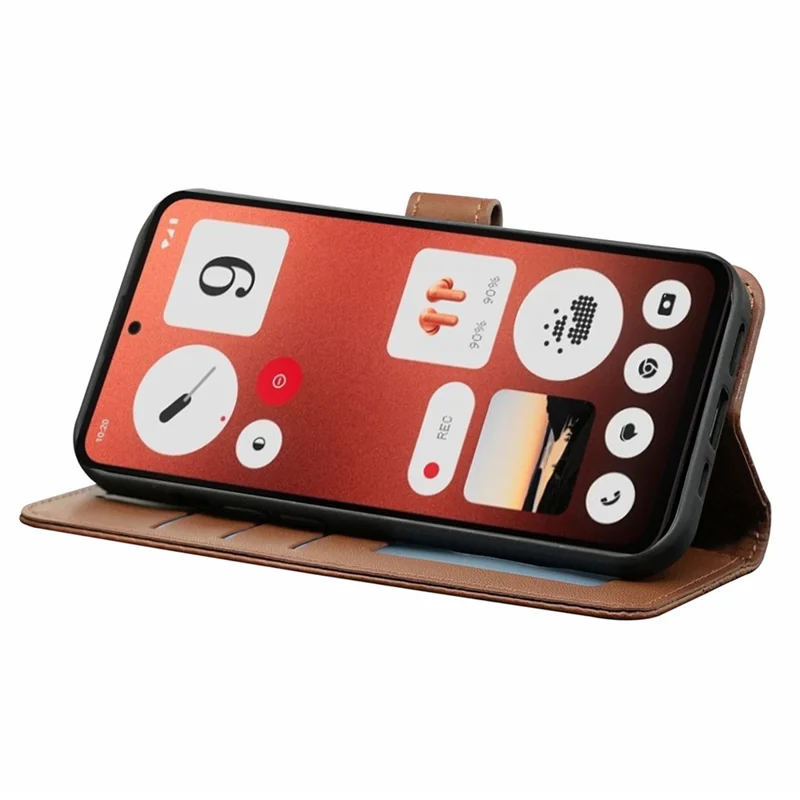 For Nothing CMF Phone 1 Case Anti Scratch Splicing Imprinted Rhombus Leather Phone Cover - Brown