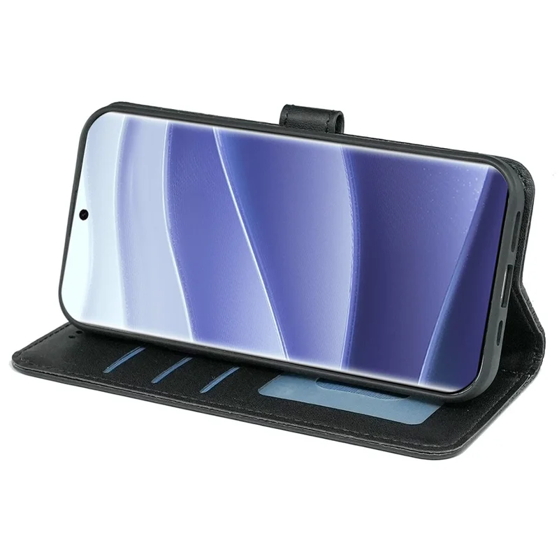 For Xiaomi Redmi Note 14 Pro 4G Case Anti Scratch Splicing Imprinted Rhombus Leather Phone Cover - Black