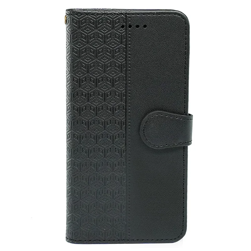 For Xiaomi Redmi Note 14 Pro 4G Case Anti Scratch Splicing Imprinted Rhombus Leather Phone Cover - Black