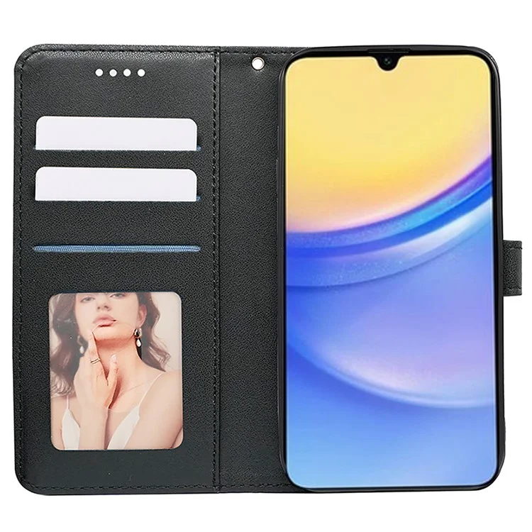 Pour Samsung Galaxy A16 5G Étui Antidérapant à Motif Losange en Cuir - Noir