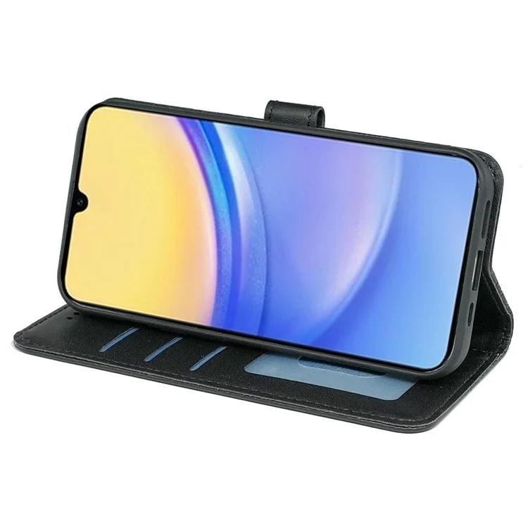 Pour Samsung Galaxy A16 5G Étui Antidérapant à Motif Losange en Cuir - Noir