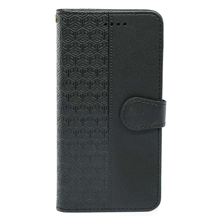 Pour Samsung Galaxy A16 5G Étui Antidérapant à Motif Losange en Cuir - Noir