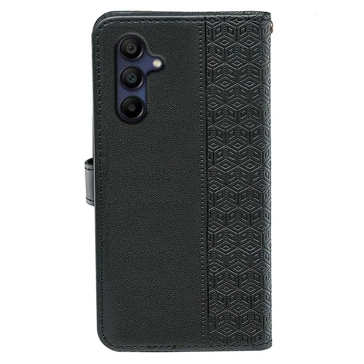 Pour Samsung Galaxy A16 5G Étui Antidérapant à Motif Losange en Cuir - Noir