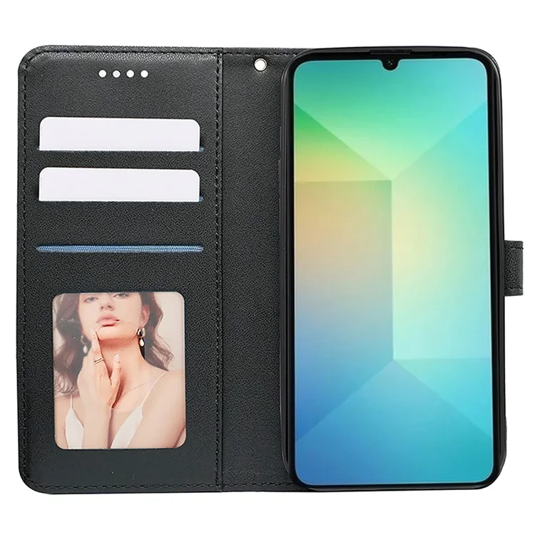 Pour Samsung Galaxy A06 5G Étui Antidérapant avec Motif Losange en Cuir - Noir