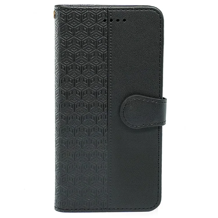 Pour Samsung Galaxy A06 5G Étui Antidérapant avec Motif Losange en Cuir - Noir