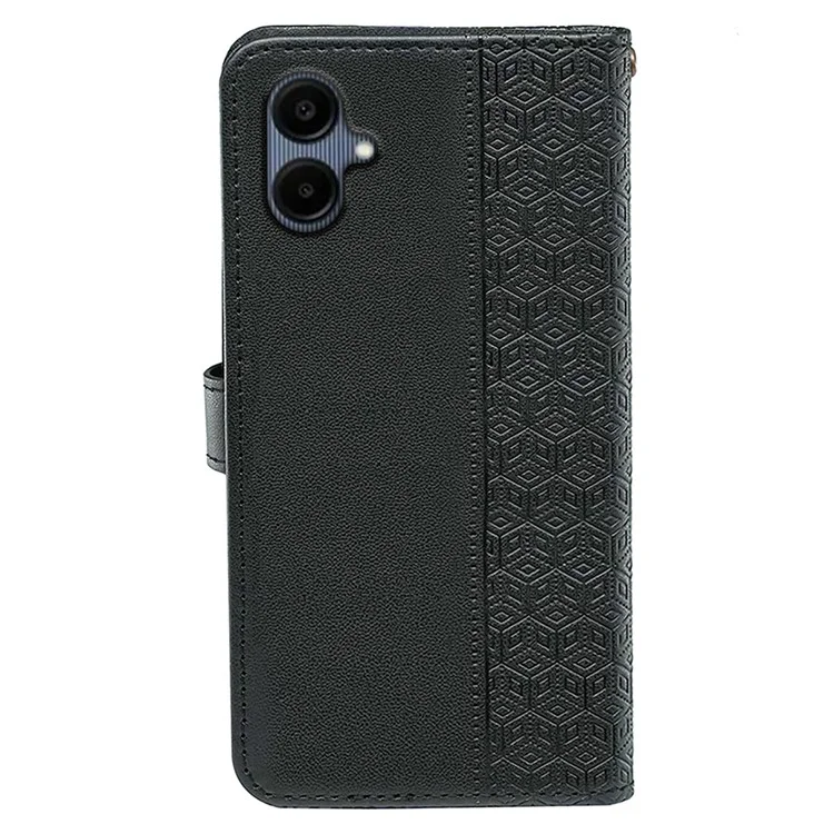 Pour Samsung Galaxy A06 5G Étui Antidérapant avec Motif Losange en Cuir - Noir