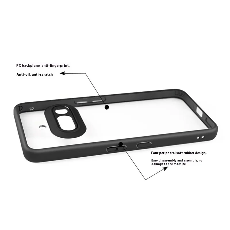 Custodia per Nothing Phone (3a) Antiurto PC + TPU Custodia posteriore trasparente